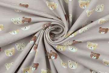 Jersey mit Bären, taupe, 0,5 m